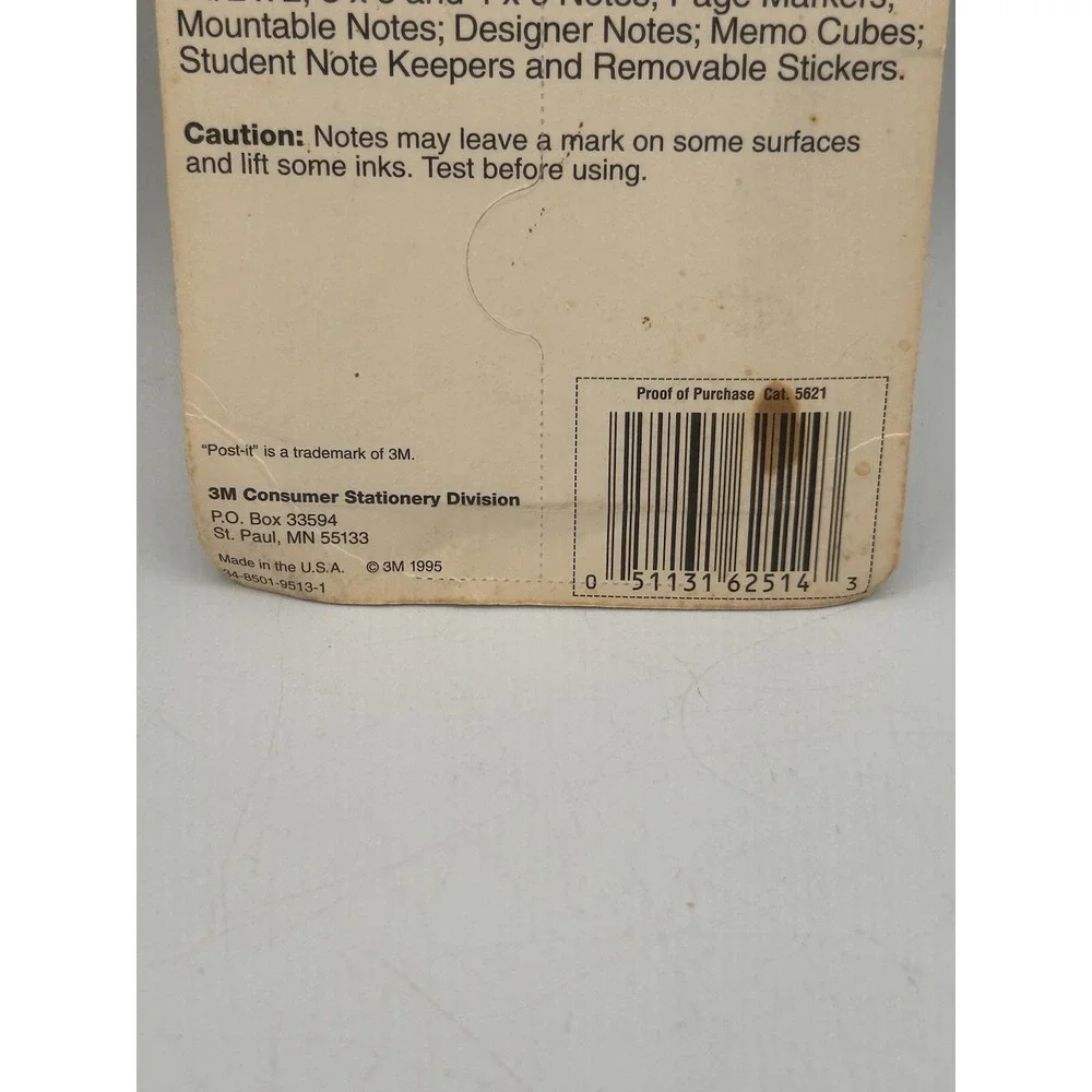 Vintage 1995 3M Post-it Self Stick Removable Notepad 